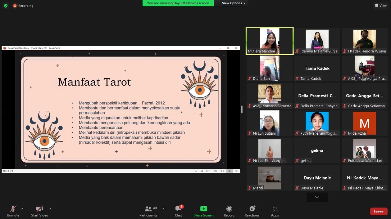 podiumnews.com-E-Ngopi PC KMHDI Denpasar: Pentingnya Introspeksi Diri melalui Media Ramalan Tarot